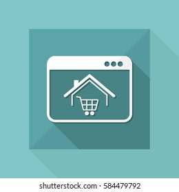 E-shopping and house delivery - Vector icon for computer website or application