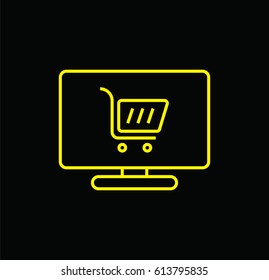 e-shopping icon. Linear style. Isolated vector.