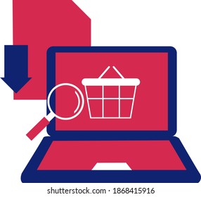Icono de compra electrónica. Uno de los iconos del sitio web