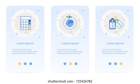 E-Shopping-Set von mobilen Apps Onboarding Designs.Design Leere State-Seiten für Websites
