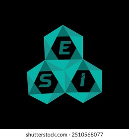 Logotipo de letra minimalista criativa ESI. Projeto de logotipo de letra do alfabeto com iniciais de vetor exclusivas ESI
