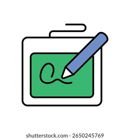 Ilustração de estoque de vetor de ícone de assinatura eletrônica