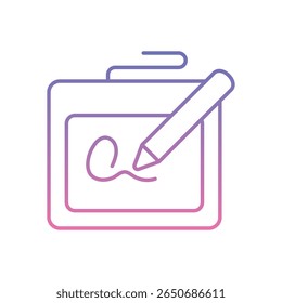 E-signature Icon vector stock illustration