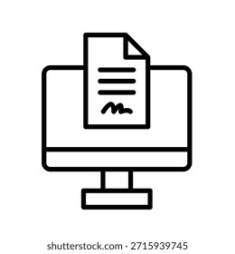 Ilustração do vetor do ícone de estrutura de tópicos da assinatura eletrônica