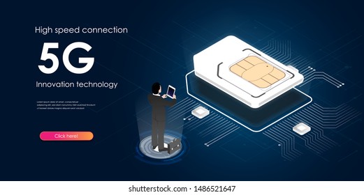 eSIM card chip sign. Embedded SIM concept. N. Futuristic  esim card. vector illustration
