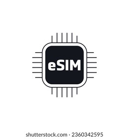 eSIM card icon, Embedded Subscriber Identification Module