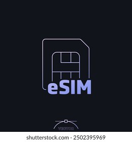 eSIM-Kartensymbol mit Farbverlauf, Vektor