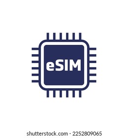 eSIM card icon on white