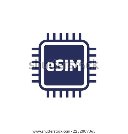 eSIM card icon on white