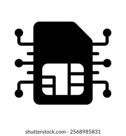 Esim chip card, embedded sim card vector design