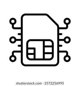 Esim chip card, embedded sim card vector design