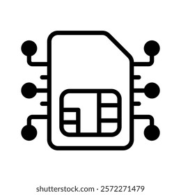 Esim chip card, embedded sim card vector design