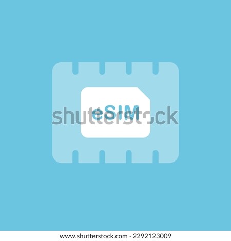 eSIM chip icon. Embedded sim card logo. Vector illustration isolated.