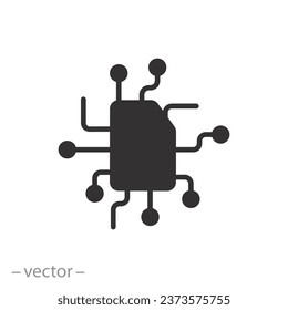 eSIM-Schaltkartensymbol, Flachsymbol - bearbeitbarer Strich, Vektorgrafik