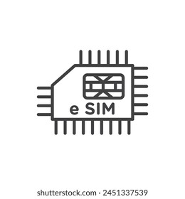 ESIM Digital Solution Icon Set Showcasing Virtual SIM Card Technology