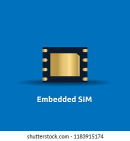 eSIM Embedded SIM card icon symbol concept. new chip mobile cellular communication technology. vector illustration in flat style.