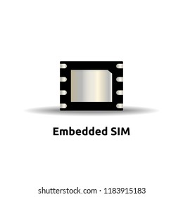 eSIM Embedded SIM card icon symbol concept. new chip mobile cellular communication technology. vector illustration in flat style.