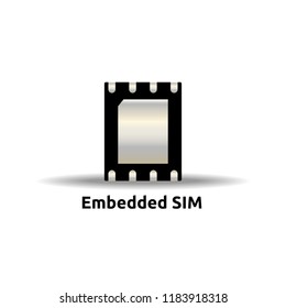 eSIM Embedded SIM card icon symbol concept. new chip mobile cellular communication technology. vector illustration in flat style.
