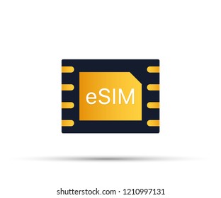 Esim Embedded Sim Card Icon Symbol Stock Vector (Royalty Free ...