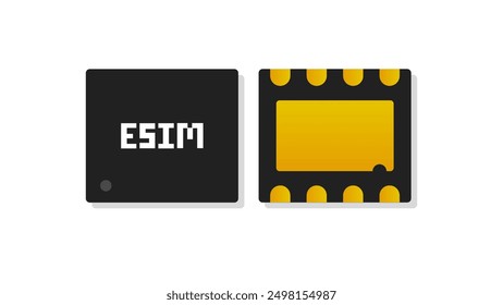 eSIM Embedded SIM card icon symbol concept. 