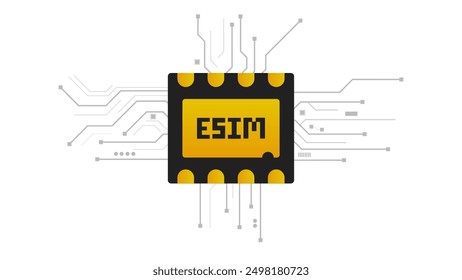  eSIM Embedded SIM card icon symbol concept.