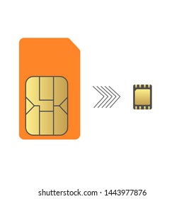 esim embedded sim card modern technology vector illustration