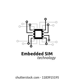 eSIM Embedded SIM card network icon symbol concept. new chip mobile cellular communication technology. vector illustration in flat style.