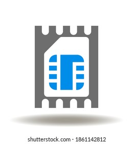 eSIM GSM Mobile Tele Communication Technology. Embedded SIM Concept.