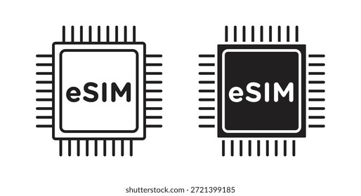ESIM-Icon-Konzeptpaket. Einfache Symbolsammlung