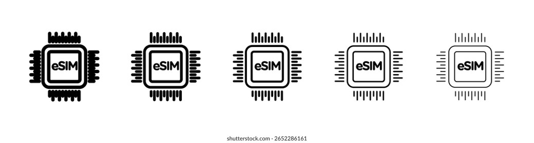 Icono de ESIM llenado concepto de signo plano para el Diseño web.