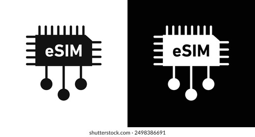 ESIM-Symbol, flache Linie, Symbolsatz