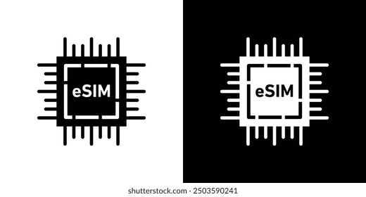 ESIM-Symbol Umriss eines flachen Vektorsatzes