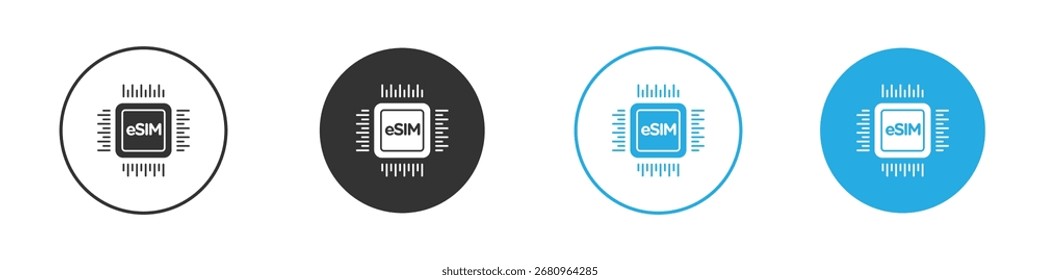 ESIM-Symbol. Entwurfsvorlage für Grafiksymbol