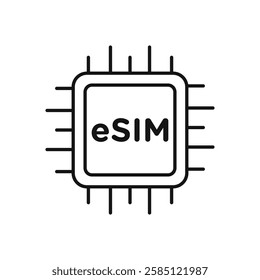 ESIM icon. simple thin line vector icon