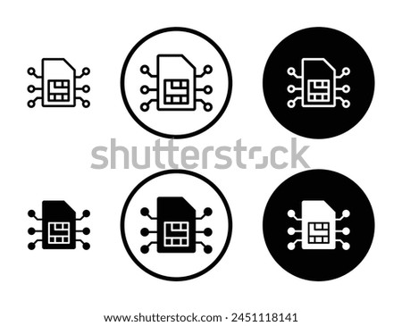 ESIM line icon set. smartphone digital virtual sim vector icon. E simcard icon suitable for apps and websites UI designs.