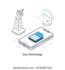 ESim Technology Isometrische Stockgrafik. EPS-Datei Stockgrafik