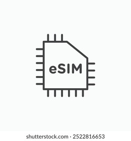 ESIM thin liner icon isolated