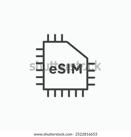 ESIM thin liner icon isolated