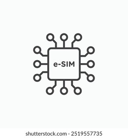 ESIMline in Thin line black color. flat simple vector symbols illustration.