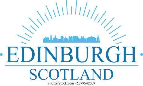 Esinburgh Scotland. Banner Design. City Skyline. Silhouette Vector. Famous Monuments.