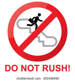 eskalator men do not rush vector illustration