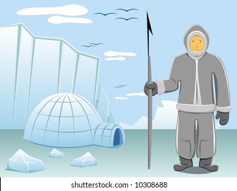 eskimo and arctic landscape