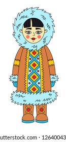 Eskimo charcter colorful cute vector illustration