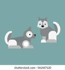 Eskimo dog vector illustration.