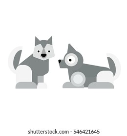 Eskimo dog vector illustration.