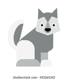 Eskimo dog white samoyed puppy barking and eskimo dog vector cartoon animal