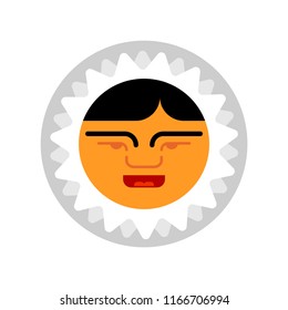 Eskimo face icon. Inuit head sign isolated. arctic traditional  Man of north. Chukchi Vector illustration