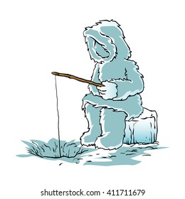 Eskimo fishing for fish