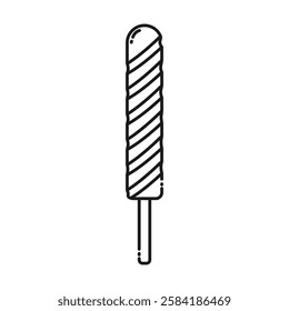 Eskimo or Frozen juice on stick linear icon concept. Logo Sticker Pictogram minimalist design idea