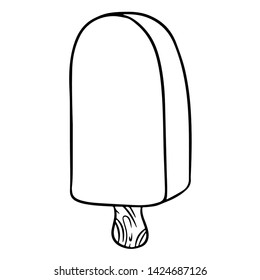 Eskimo hand drawn lineart icon. Cute cartoon doodle ice cream